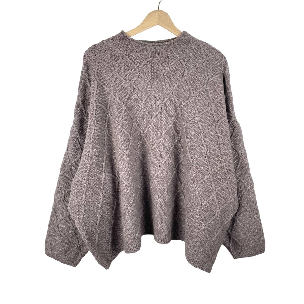 Old Navy Brown Cable Knit Diamond Stitch Chunky Sweater 4X Minimalist
